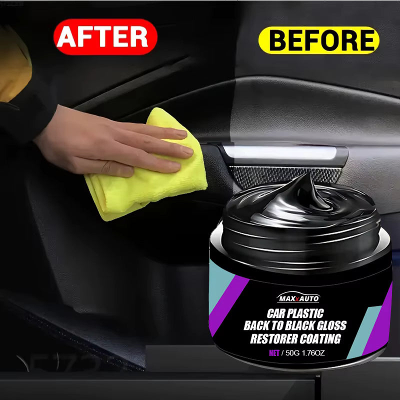 Plastic & Trim Restorer Cream – Restore Faded Interior & Exterior Surfaces to Deep Black Gloss